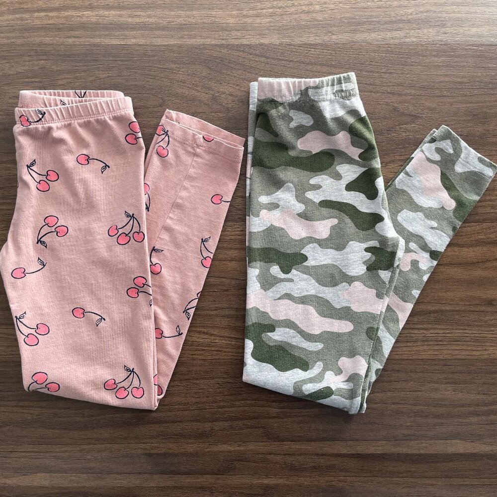 Girls Print Leggings 2-Pack - Size 8